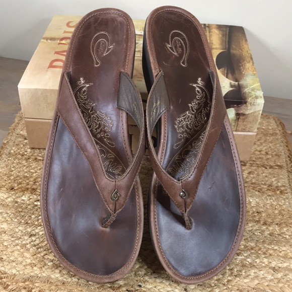 OluKai Shoes - 🤎 Olukai 🤎…Women’s 9 (39 eu)…Brown Leather Wedges Sandals…Paniolo Wedge ll